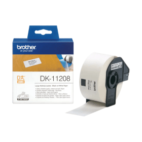 Compatible DK11208 Std Address Labels Black on White 38mm x 90m