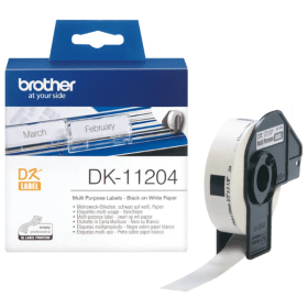 Original DK11208 Std Address Labels Black on White 38mm x 90m