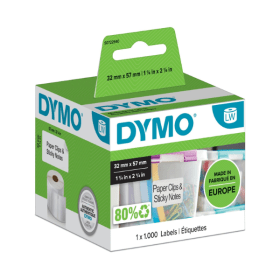 Original Dymo 11354 Removable Multi Purpose Labels 1 x 1000 Adhesive Labels 32mm x 57mm